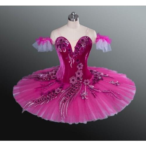 Professional Ballet Tutus Girls Pancake Swan Dress Classical Performance Ballerina Costume ballet dress red