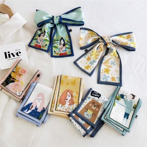 8*96cm Butterfly Flower Fashion Print Bandana Women Girl Headscarf Headband Hair Ribbon Scarf Neck Tie Bag Hat Accessories