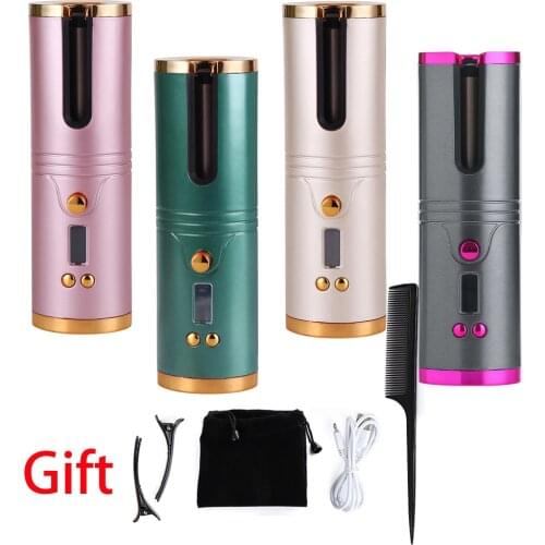 Cordless automatic hair curler waver curling iron hair crimper waves machine wand tools hot comb wireless hair curler krultang