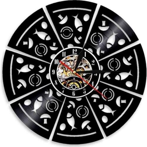 Italian Pepperoni Pizza Wall Clock Italian Restaurant Pizza Design Clock Pizzeria Pasta Diner Chef Vintage Gift Sign Clock Watch