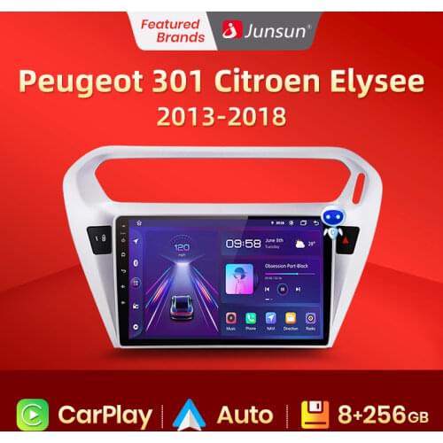 Junsun V1 pro 2G+128G Android 10 For PEUGEOT 301 Citroen Elysee 2014 - 2016 Car Radio Multimedia Video Player GPS 2 din dvd
