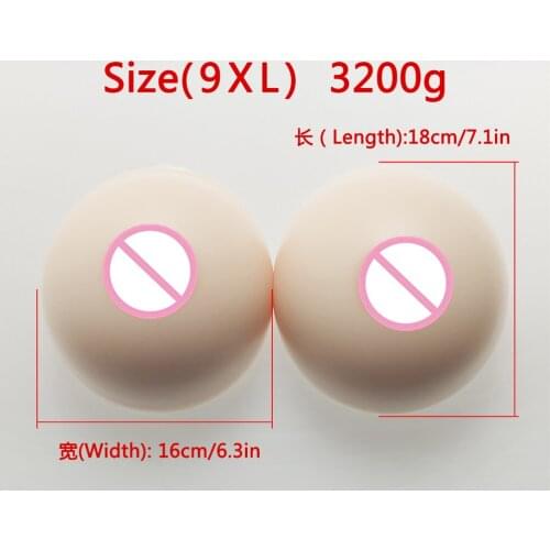 Circular White Huge Silicone Breast 3200g/Pair Shemale Realistic Breast Forms Crossdresser Boobs Prosthesis Insert Enhancer Pad