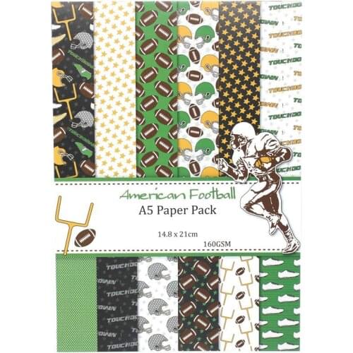 KSCRAFT Football 12sheets/lot A5 Single-side Printed creative papercraft art paper handmade scrapbooking kit set books