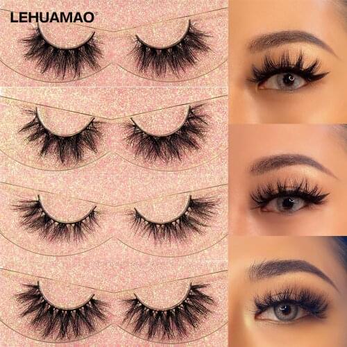 LEHUAMAO Eyelash Makeup Eyelashes 3D Mink Lashes Dramatic Volume Eyelash Luxury False Lashes Soft Natutal Eyelashes Fluffy Lashe