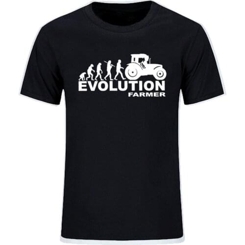 Summer Farmer Evolution Mens T Shirt Farming Tractor Fendt Claas Machinery Short Sleeve Fashion Printing T-shirt EU Size