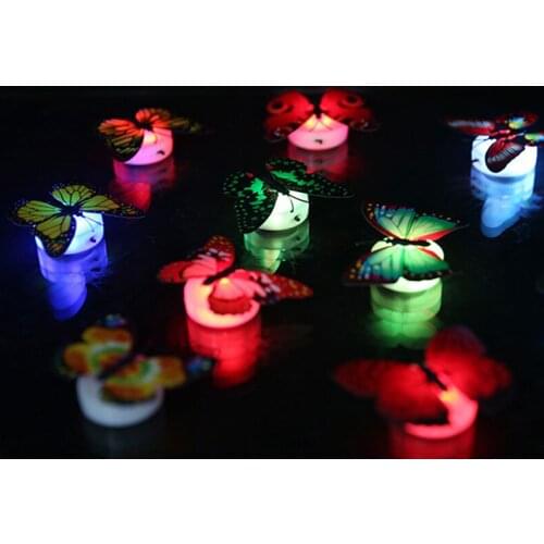 Lovely LED Butterfly Night Light Color Changing Light Lamp Beautiful Home Decorative Wall Nightlights