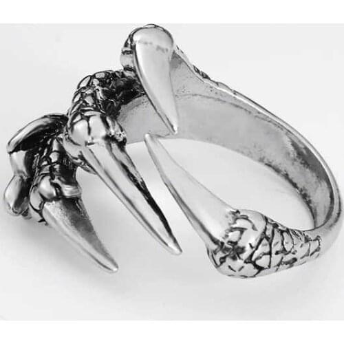 Fashion retro skull claw aggressive men personality opening ring adjustable size men punk style gift