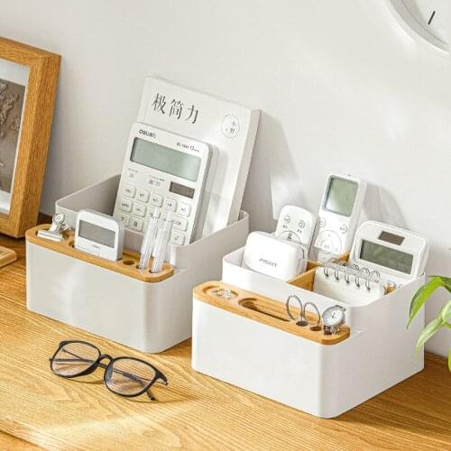Desktop Remote Control Storage Box Multi Grids Storage Container Sundries Organizer for Home Stationery Supplies Pen Holder