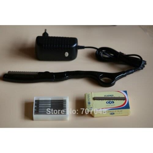 Wholesale ultrasonic hot vibrating Razor for hair cut +10 pieces of super quality razor blades