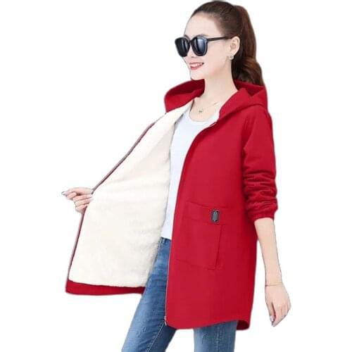 2021Autumn Winter Women Jacket Windbreaker Mid Long New Thicken Coat Female Plus Size Long Sleeve Windbreaker Outwear Tops R1336