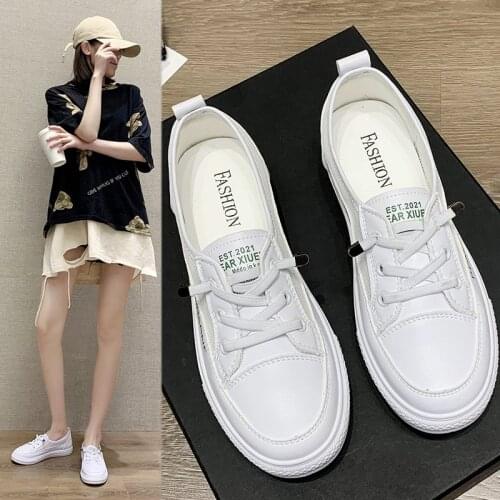 Autumn womens shoes fashion new womens PU leather shoes womens breathable lovely flat sole casual shoes white sports shoes