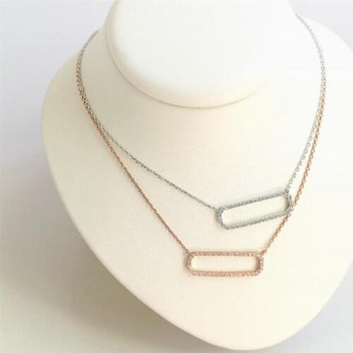 New Fashion Zircon Geometric Pendant Necklace For Women Jewelry Trendy Gold / Silver 925 Necklace Female Accessories