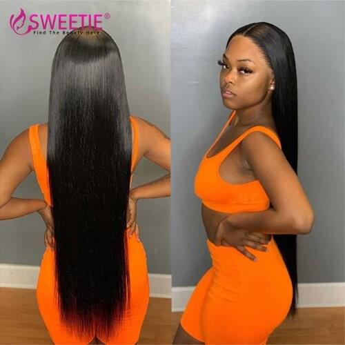 30inch Straight 13x6 HD Lace Front Human Hair Wigs Brazilian Long Human Hair Lace Wig 180% Pre Plucked Human Hair Wig For Woman