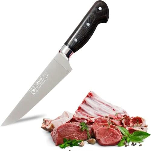 Surbisa 61011 High Quality Stainless Steel Handmade Professional Chef Kitchen Butcher Cutting Cube Meat Knife Made in Turkey