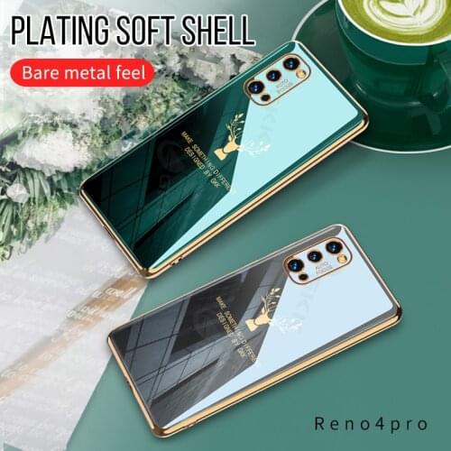 GKK Luxury Plating Elk Pattern Soft Case For OPPO Reno 3 4 Pro A5 A9 2020 Case Shockproof Cover For OPPO Reno 3 4 Pro A5 A9 2020