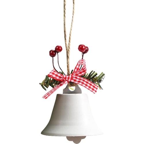 Christmas Bell Decoration For Home Red Green White Metal Jingle Bell With Ribbon Merry Christmas Tree Hanging Respectable