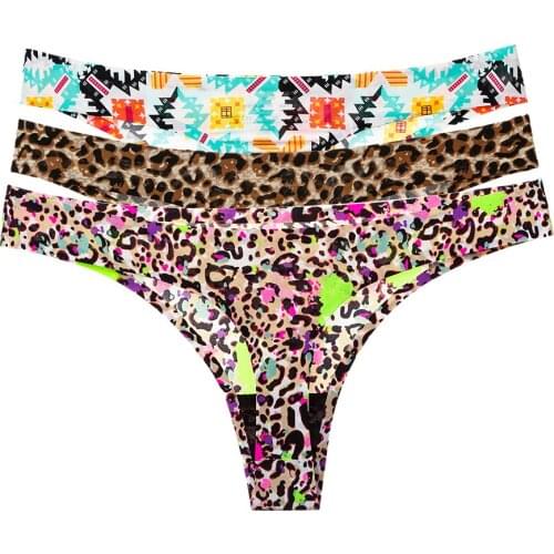 Sexy Seamless Panties For Women G-String Thong Low-Rise Plus Size Thong Lingerie Underwear Leopard Cotton Crotch Thong Lady New