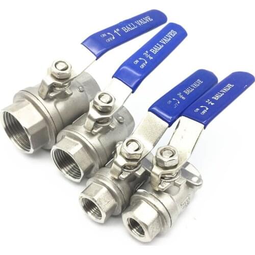 1PCS Stainless Steel Full Port Ball Valve Flow control valve manual DN8 DN10 DN15 DN20 DN25 DN50 1/4" 3/8" 1/2" 3/4" 1" 1-1/4"