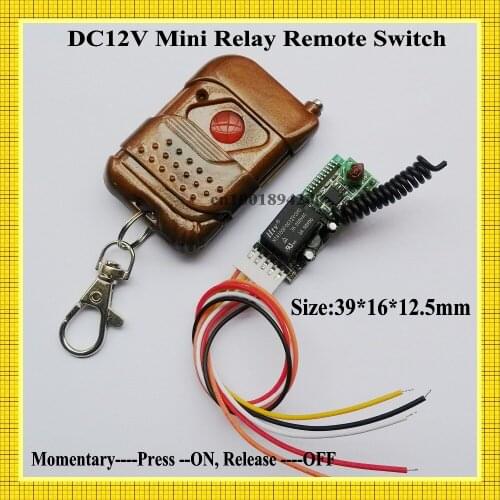 Access Control System DC12V 1CH Mini Micro Receiver Transmitter 3A M4 Press ON Release OFF Magnetic Door Lock Remote Controller