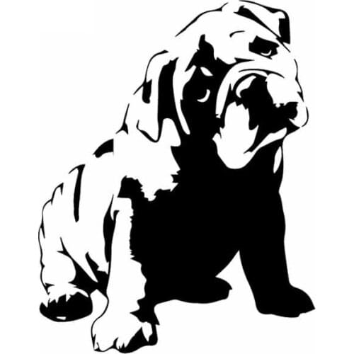 Car Sticker Fashion Fun British Bulldog PVC Applique Dog Pet Animal Car Sticker Art Deco Accessories Black/White, 15cm*12cm