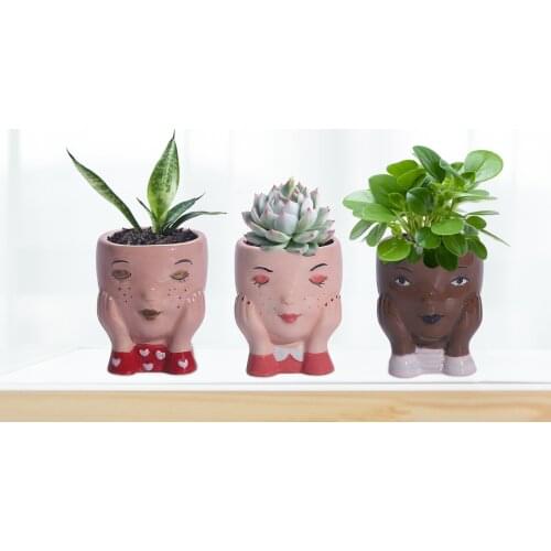 Succulent Plant Pot Cute Girl Flower Planter Flowerpot Create Design Lovely Princess Home Garden Bonsai Pots