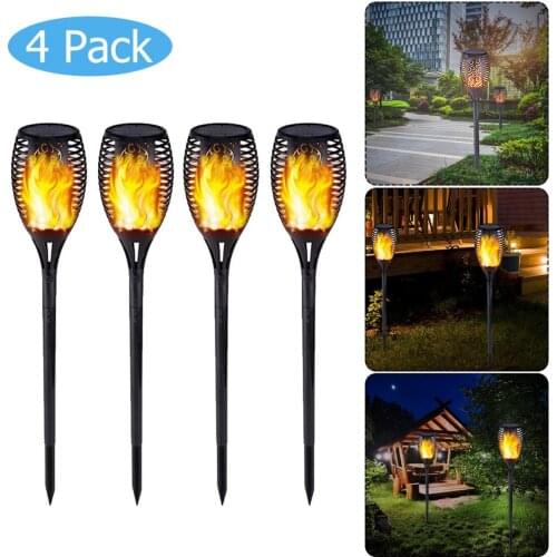 1/2/4Pcs 33LED Waterproof Flickering Flame Solar Torch Light Garden Lamp Outdoor Landscape Decoration Garden Lawn Light