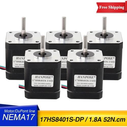 4 lead Nema17 Stepper Motor 42 motor Nema 17 motor 42BYGH 48MM 1.8A (17HS8401S-DP) motor for CNC XYZ 3d printer motor