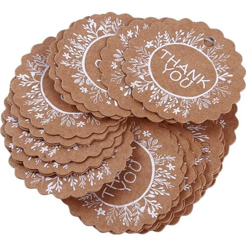 50pcs Kraft Paper Tags DIY Paper Gift Label Tag Handmade Jewelry Charms Tag Round Wedding Favors /Cookies Decorative Tags