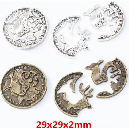 6pcs Vintage deer zinc alloy charms pendant for DIY Bracelet Necklace metal accessories jewelry findings 7935