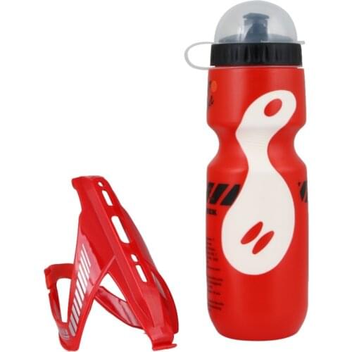 650ml Cycling Bottle With Holder Mountain Bike Carbon Fiber Textured V-shaped Bottle Set Outdoor Cycling Accessory