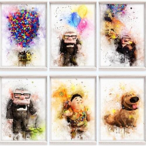 5D Diamond Painting Disney Watercolor Pixar Up Painting Abstract Balloon Wall Art Pictures for Living Room Decor Diamond Art C