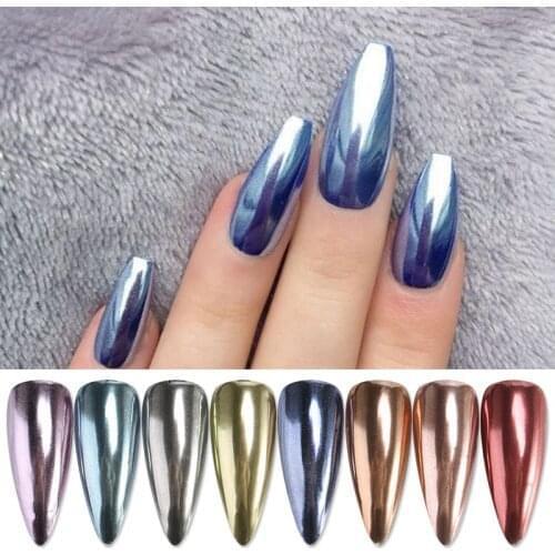 1 Box Mirror Nail Powder Silver Metallic Color Nail Glitter Powder Nail Art UV Gel Polishing Chrome Pigment Dust Maincures Decor