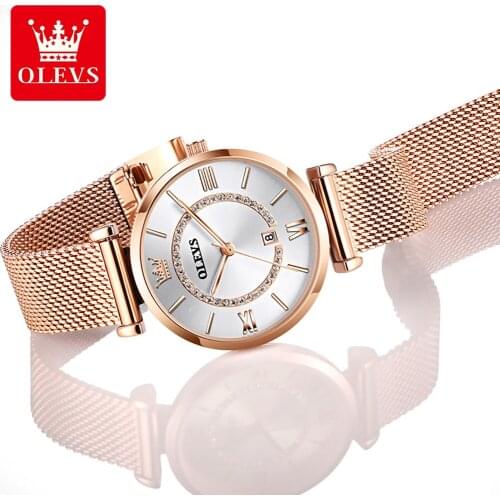 OLEVS Ladies Watch Top Luxury Brand Sport Watches Women Fashion Full Steel Quartz Wristwatch Date Clock Relogio Feminino