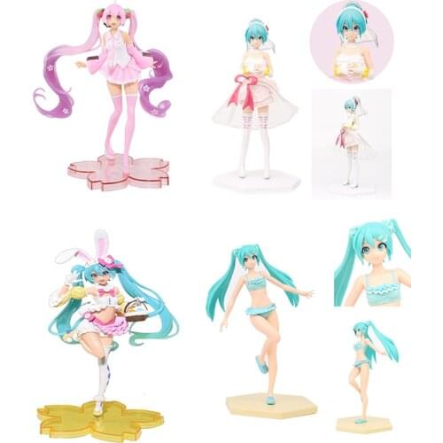 Original Hatsune Miku Pink Sakura Ghost Wedding Spring Series PVC Action Figures Collection Desktop Decor Kids Gift