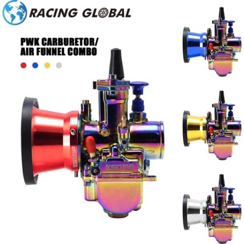 ALCON-Racing 2/4T Keihin PWK Motorcycle Carburetor 21/24/26/28/30/32/34mm With wind Cup For Scooter DirtBike Moped ATV 90-400CC