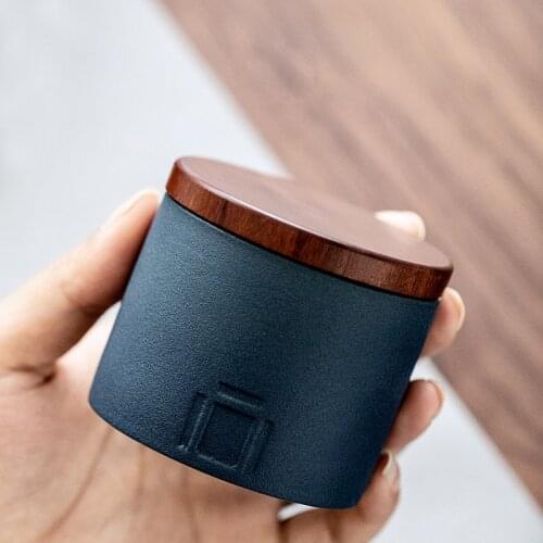 Stoneware Sealed Tea Caddy Travel Portable Mini Ceramic Storage Tank Can Be Used As A Teacup Zen Tea Box for Tea Coffee Spice