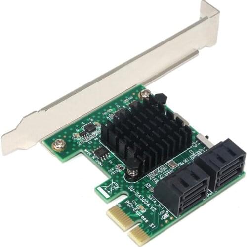 PCI Express Sata Controller 4 Port 6G PCI-E to SATA3.0 Expansion Miner Adapter Card SSD IPFS Mining Controller Adapter Card