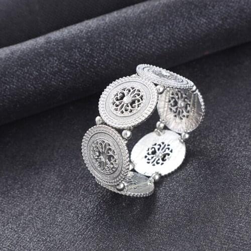 Zinc Alloy Hollow Bohemian Band Summer Dress With Retro 2021 Cross Hollow Symmetrical Bracelet Dripping Oil sticker super flash