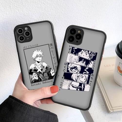 My hero academia boku Phone Case For iphone 12 11 8 7 plus mini x xs xr pro max matte transparent cover