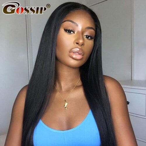 Transparent Lace Wigs Glueless Straight Lace Front Wig Gossip Human Hair Wigs For Black Women 13x4x1 Lace T Part Wig Remy Wig