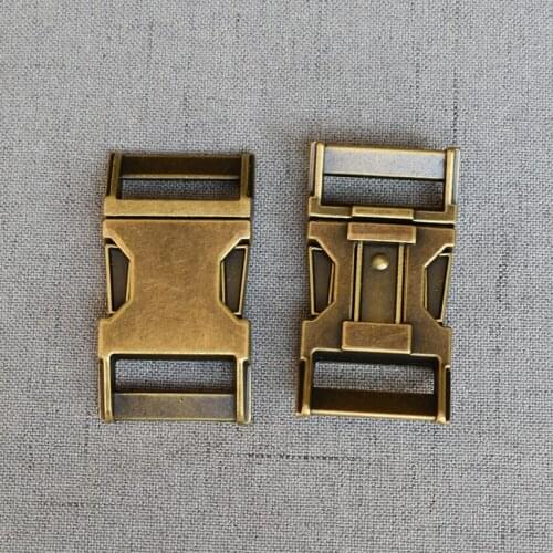 10 Pieces Bronze 25mm Side Release Metal Buckles for Tactical Belt Safety Strong Clips DIY Outdoor Luggage Accessories
