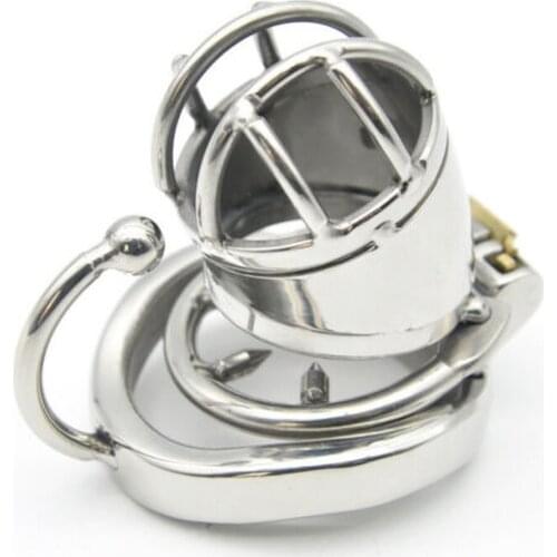 Stainless Steel Male Chastity Device Small Cage with Base ArcRing Lock C271-1 chastity cock ring sex toys
