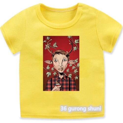 New Sweet Tooth Gus Cartoon Print Boys T Shirt Kids Clothes Funny Kawaii T-Shirts Harajuku Vintage Streetwear Manga 2021 Hot