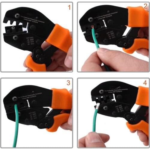 AMP-1 Ratchet Wire Crimping Pliers Tools for SMH Powerpole Connectors Crimp AMP PP15A/30A45A 600V Unipolar plug