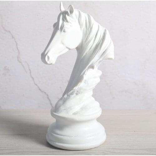 RETRO HORSE HEAD BUST STATUE ANIMAL FIGURINE ART SCULPTURE RESIN ART&CRAFT EUROPEAN HOME DECORATION ACCESSORIES R161