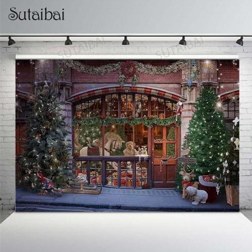 Christmas Backdrop Photography Rustic Wood Floor Background Photo Studio Christmas Tree Retro Oil Lamp Child Portrait Photocall