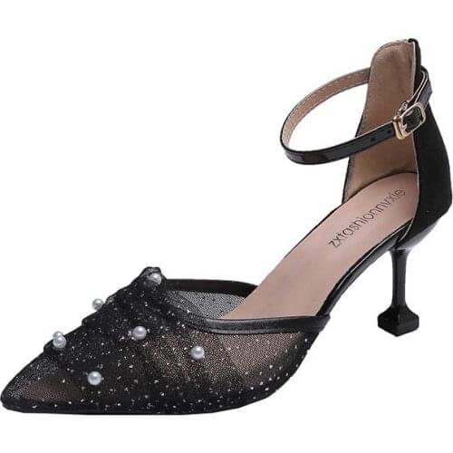 Sandals Summer Mesh Sexy Heels Single Shoes Women In Europe And America Summer Gauze Leisure Casual Vanny Factory Store