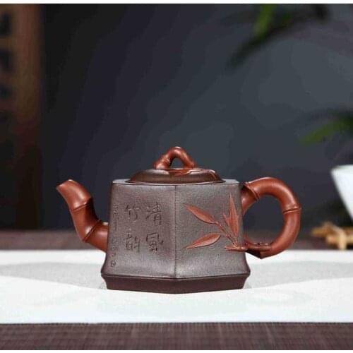 Sea six chimonobambusa qundrangularis yixing ore quality goods wholesale/double color peng-cheng gu all hand tea sets