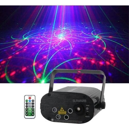 Sharelife Mini 96 RGRB Gobos Laser With Blue Led Light Remote Control Motor Speed DJ Gig Party Home Show Stage lighting SL96RGRB