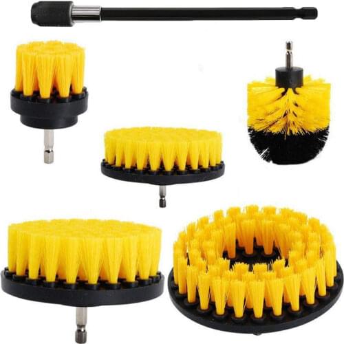 2/3.5/4/5'' Electric Scrubber Brush Drill Extension Rod All Purpose Cleaner Car Detailing Brush Tool Rim Brush Set Car Cleaning